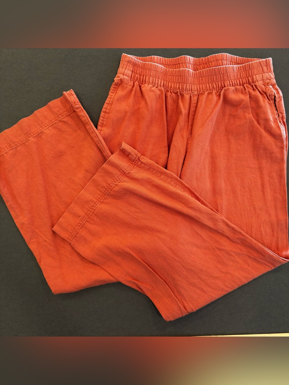 Old Navy Wide Leg Coral Linen Pants